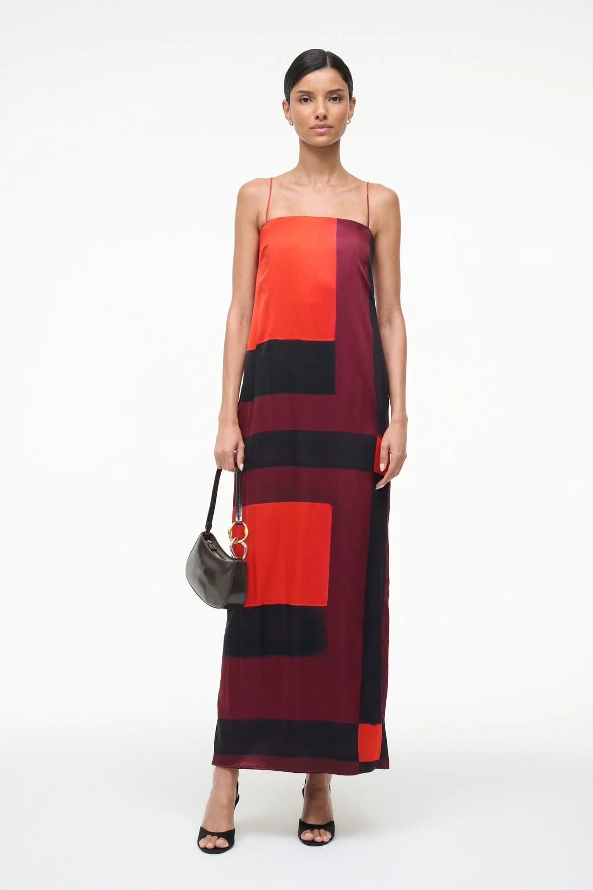 Mae Silk Dress in Ruby Prism