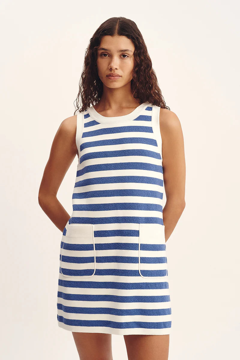 Ari Mini Dress in Blue Stripe