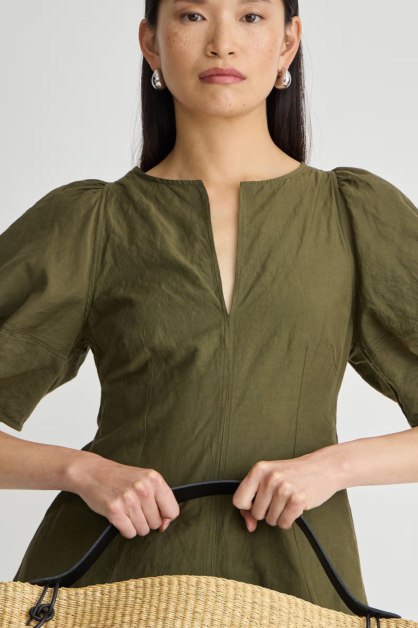 Sculpted Sabina Mini Dress in Dark Olive
