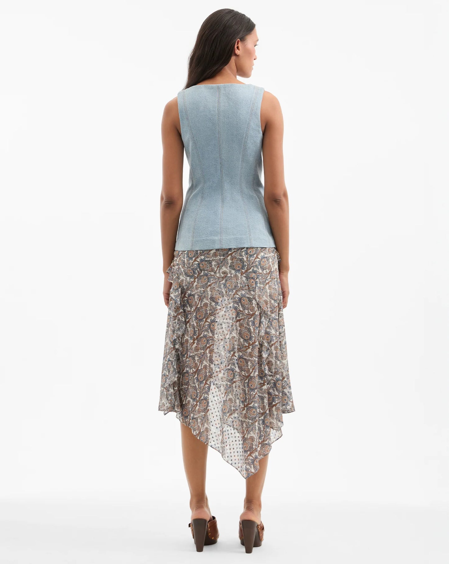 Avalina Denim Vest in Blue Mirage