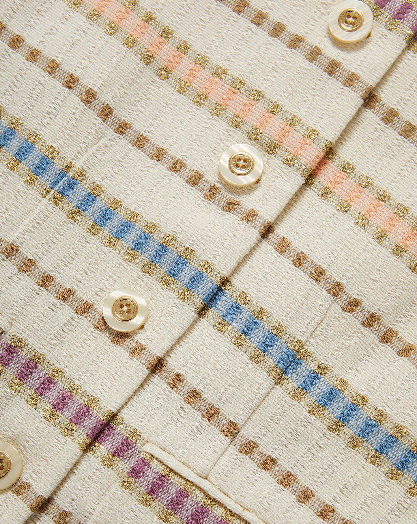 Orville Striped Jacket in Ecru Tweed