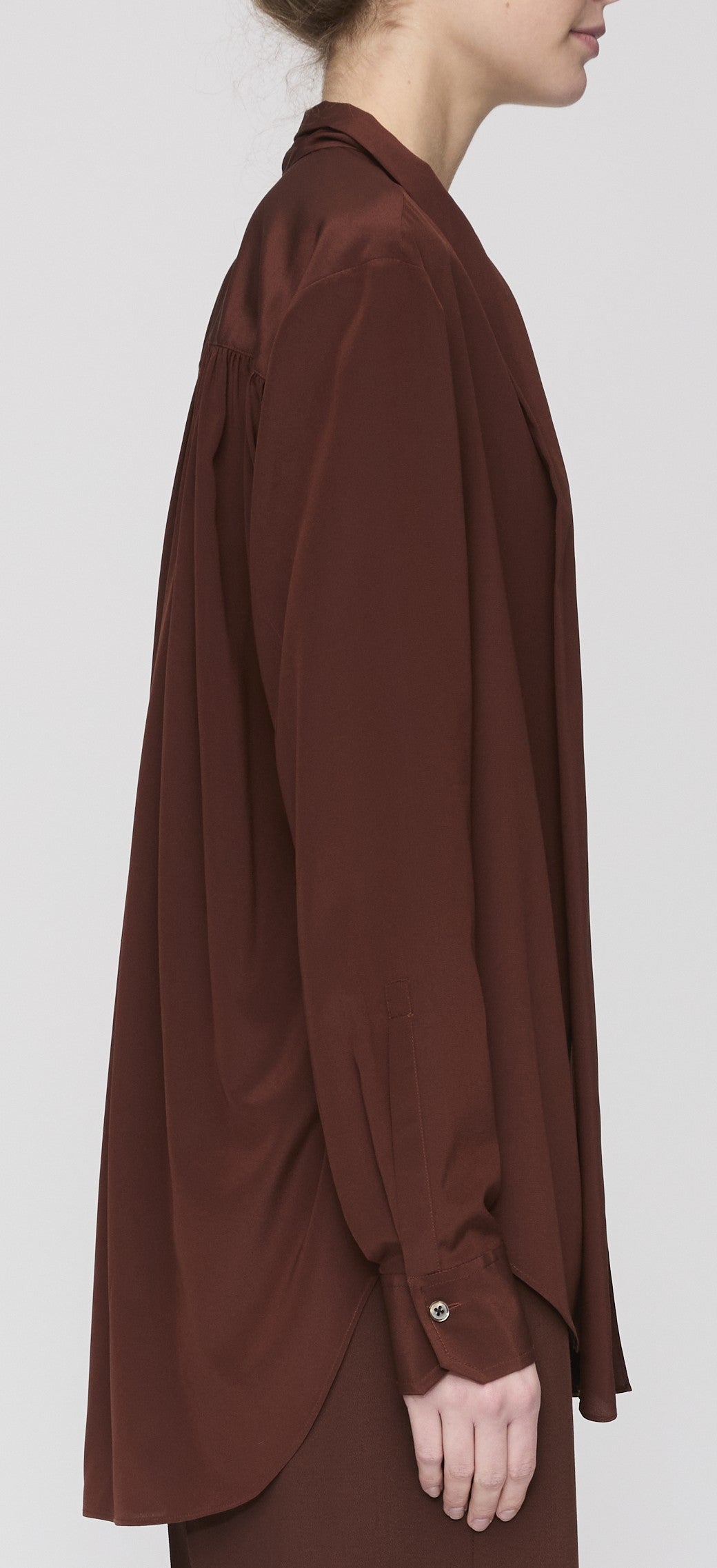 Vivi Silk Top in Brunette