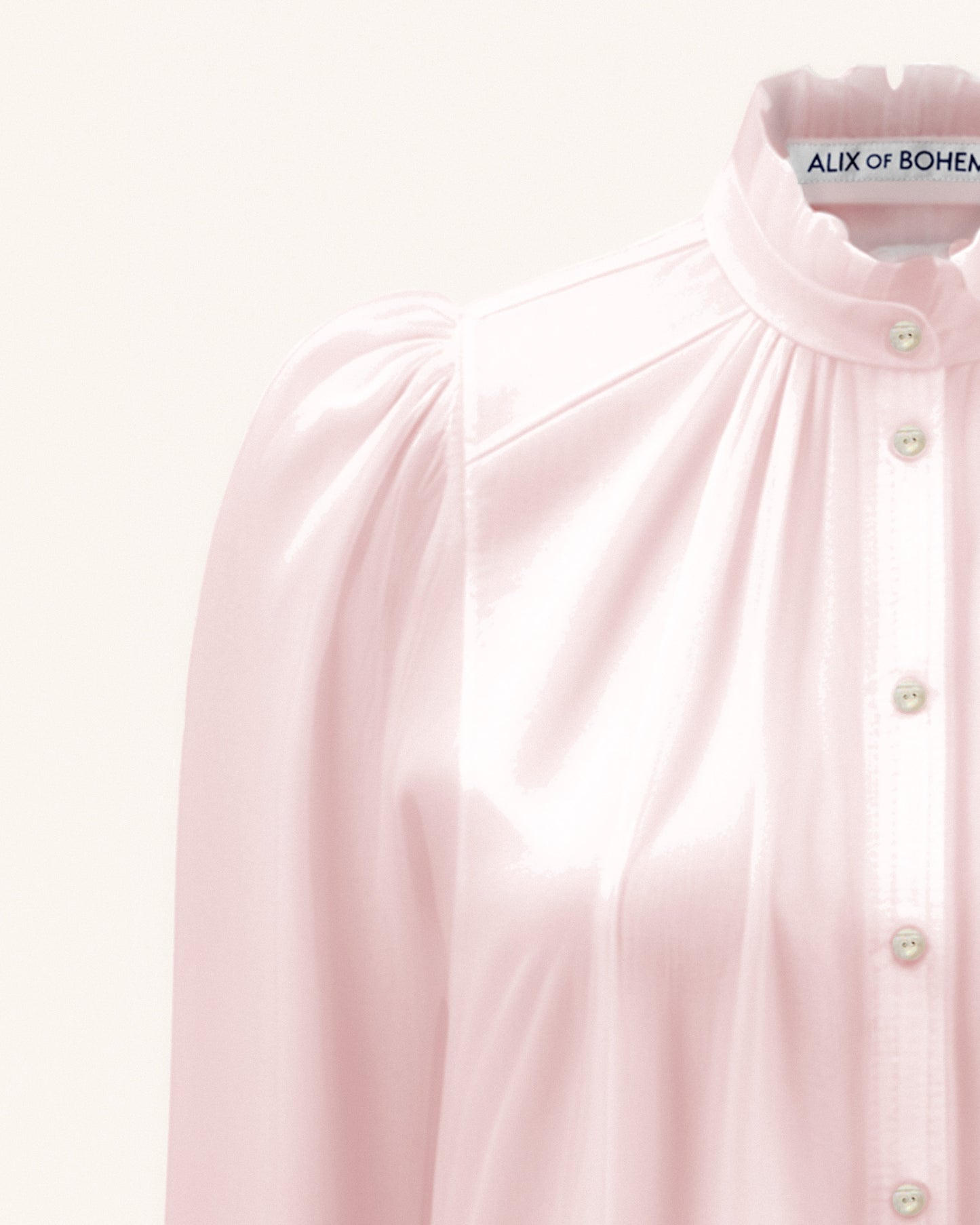 Artemis Petal Silk Shirt in Light Pink