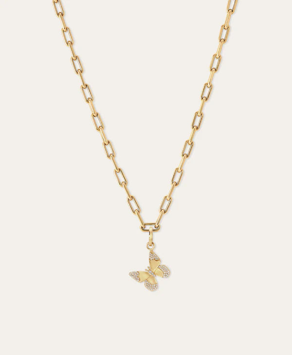 Diamond Butterfly Hinged Charm