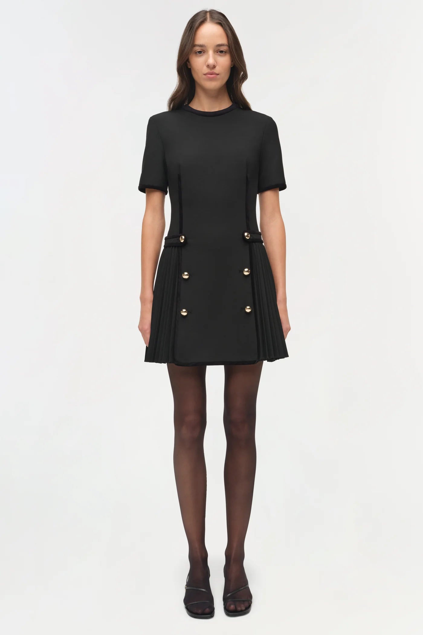 Doria Velvet Trimmed Mini Dress