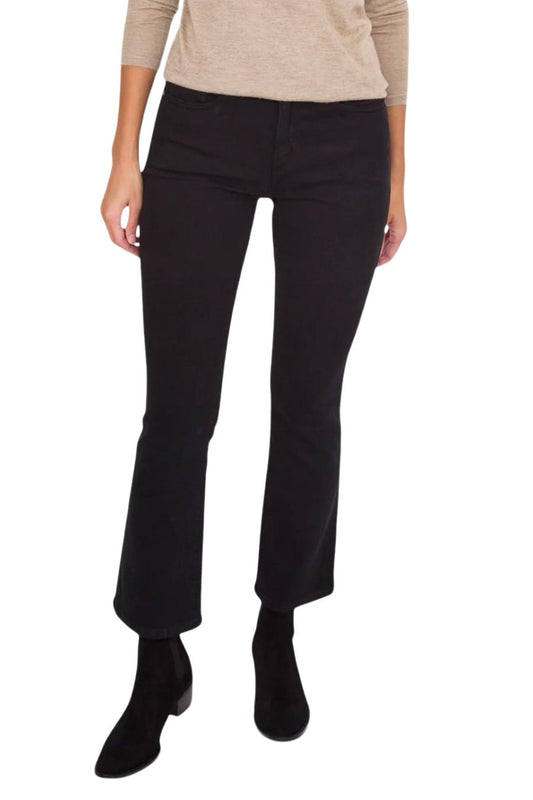Flare Cropped 5-Pocket Jean in Black