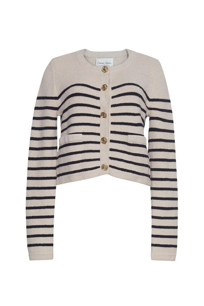 Luciana Jacket in Ivory with Black Stripes