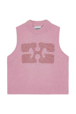 Graphic Wool Mix Vest in Fragrant Lilac