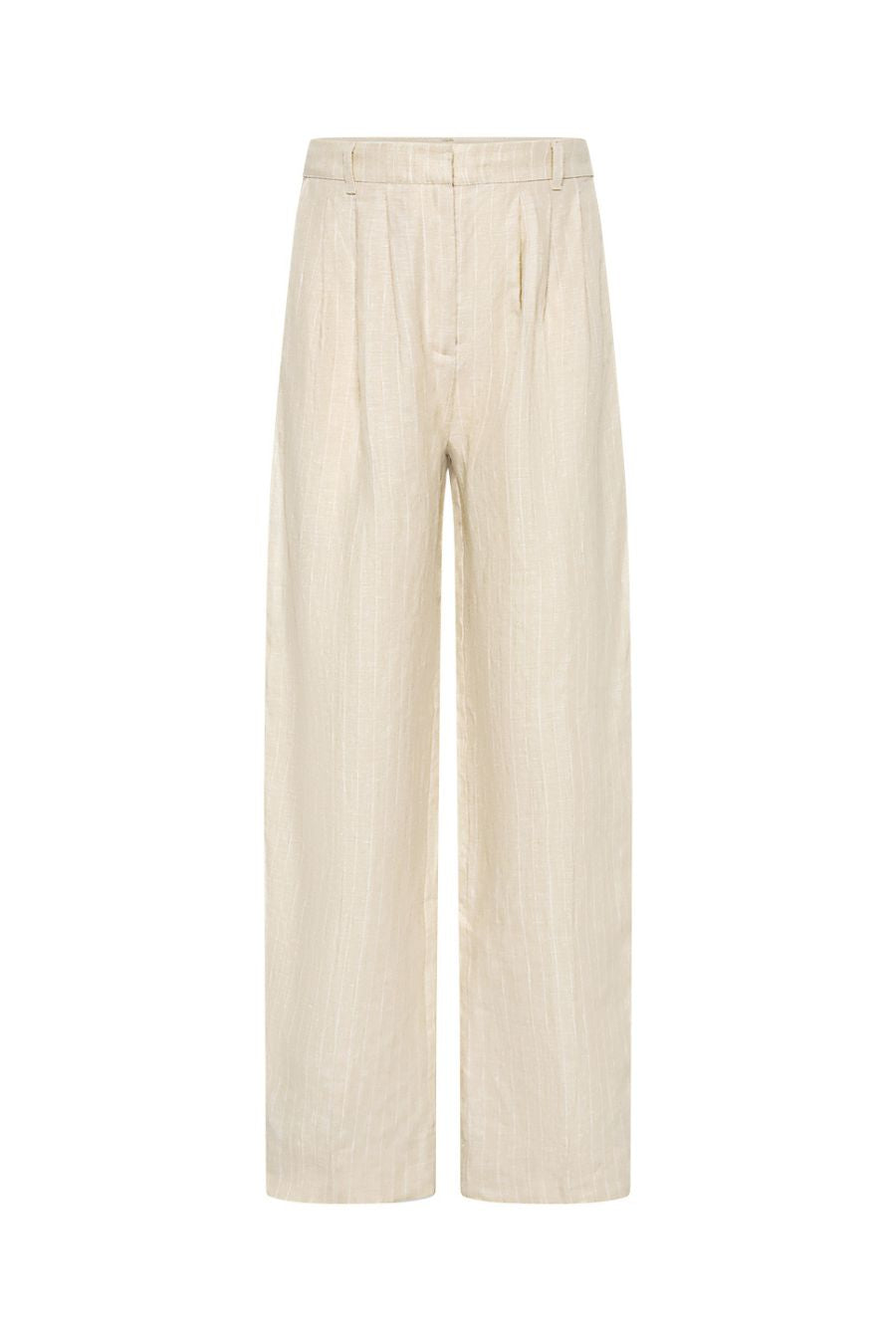 Lucille Trouser in Beige Pinstripe