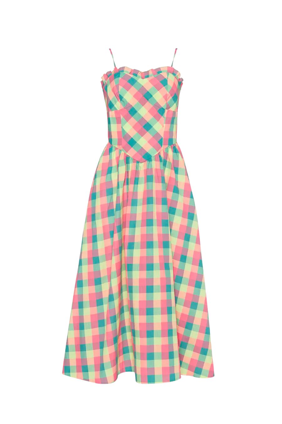 ワンピース Herlipto Gold-Buttoned Plaid Knit Dress Gold-Buttoned Plaid Knit Dress