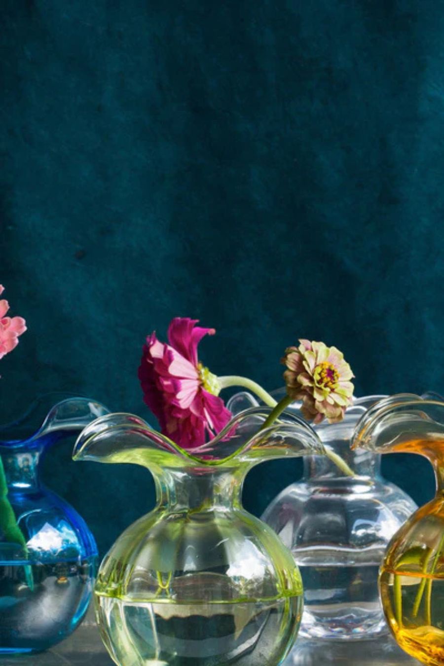 Hibiscus Glass Green Bud Vase