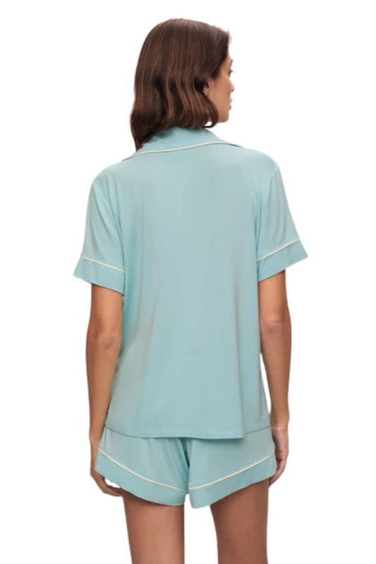 Gisele TENCEL™ Modal Relaxed Short PJ Set in Canal Blue/Ivory