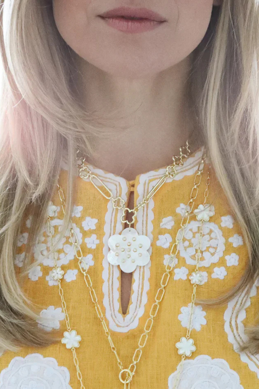 Flower Oval Link Chain