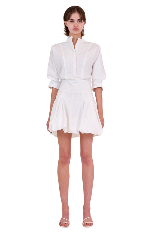 Effie Bubble Mini Dress in White