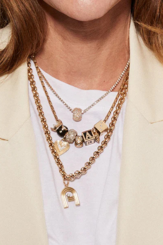 Groovy Diamond S Initial Hinged Charm