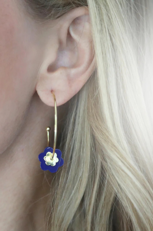 Flower Hoop Stacked Lapis