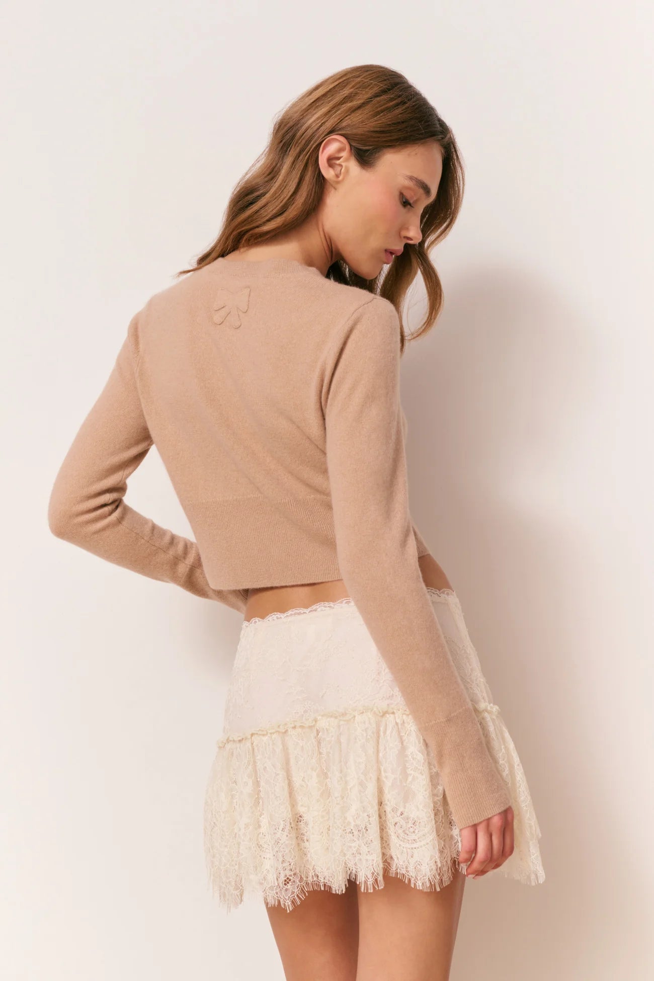 Adeanne Soft Cashmere Cardigan in Toffee