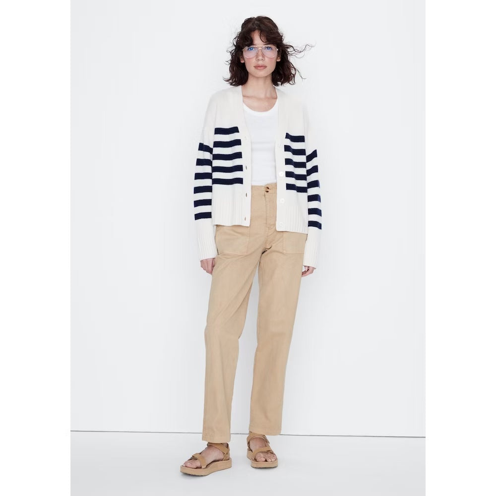 The Raffa Sweater in Cream/Navy