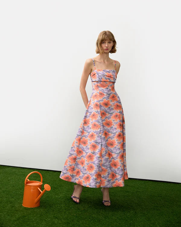 Meredith Dress in Orchid Apricot Multi