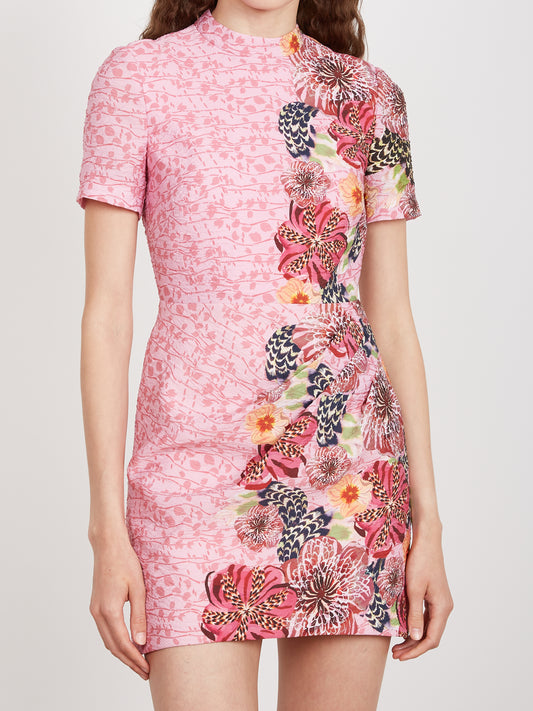 Draped Min Dress in Bamboo Bloom