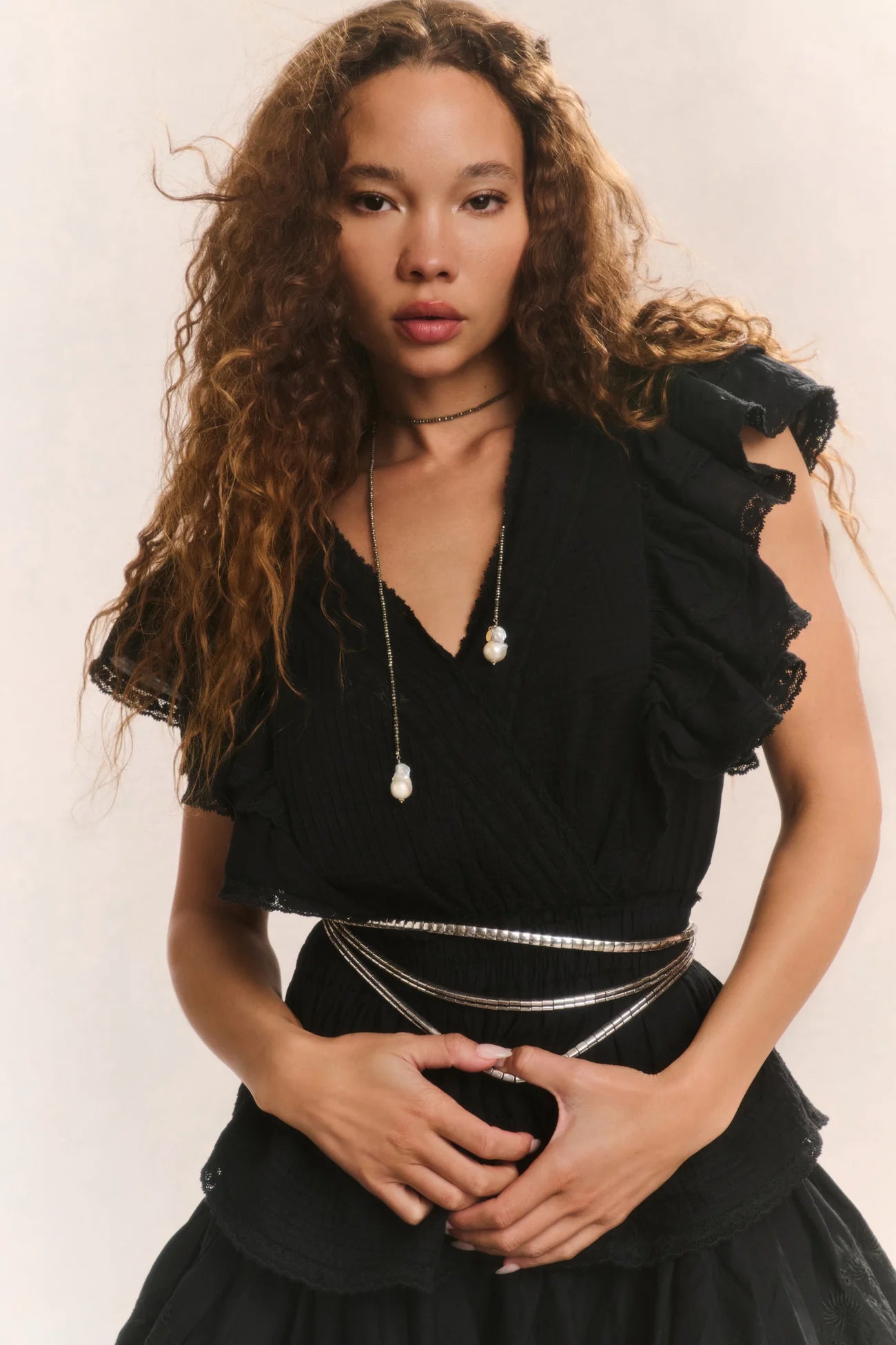 Gwen Heritage Mini Dress in Black