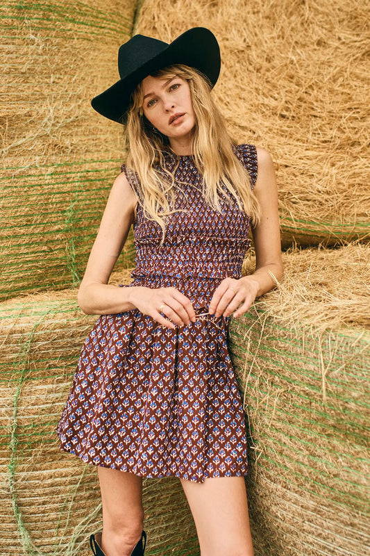 Gweneth Dress in Autumn Fleur Fig