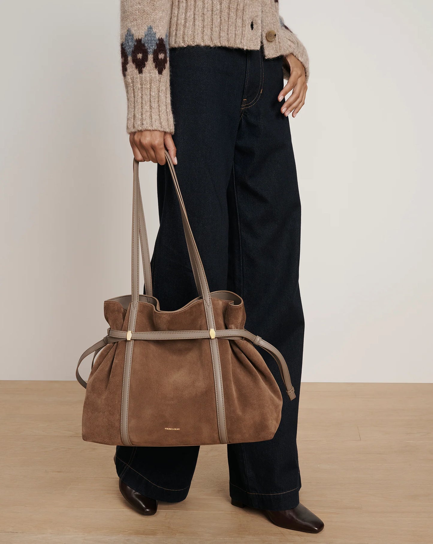 Lasso Belted Tote Bag in Bark