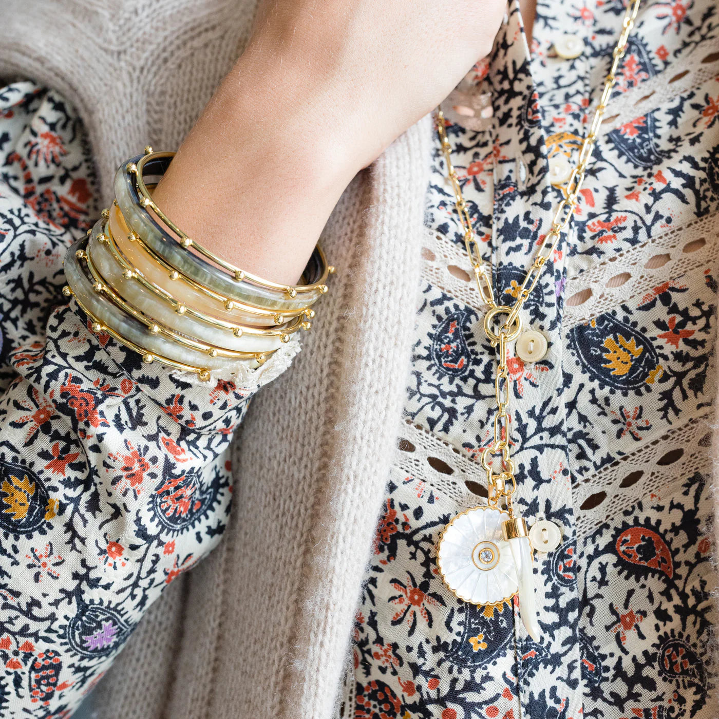 Sunflower Pendant MOP