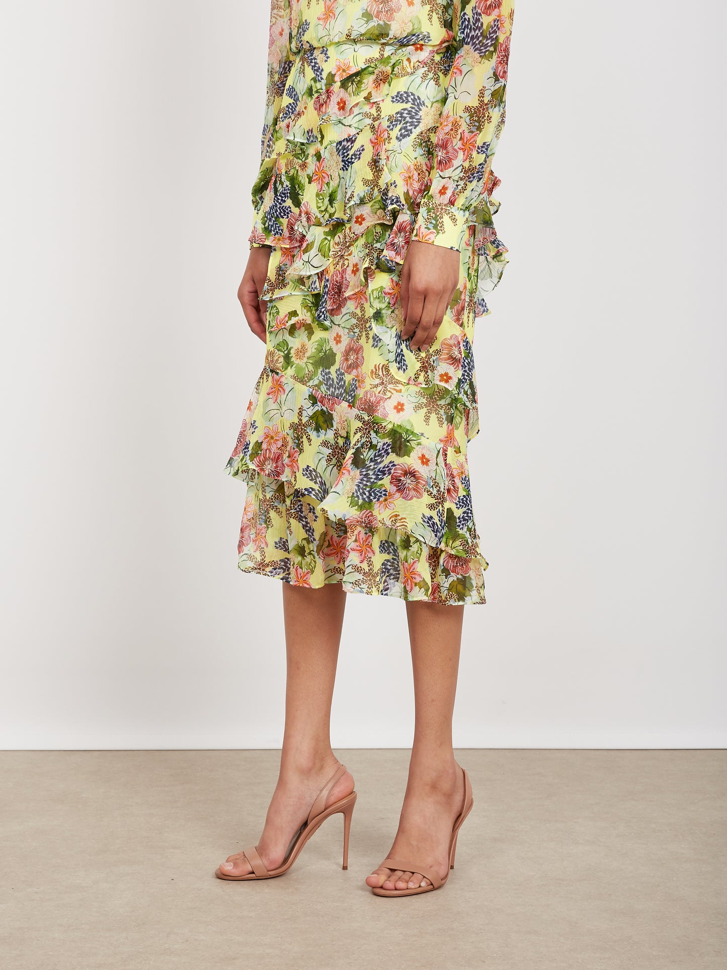 Isa Ruffle Dress in Plumeria Lemon