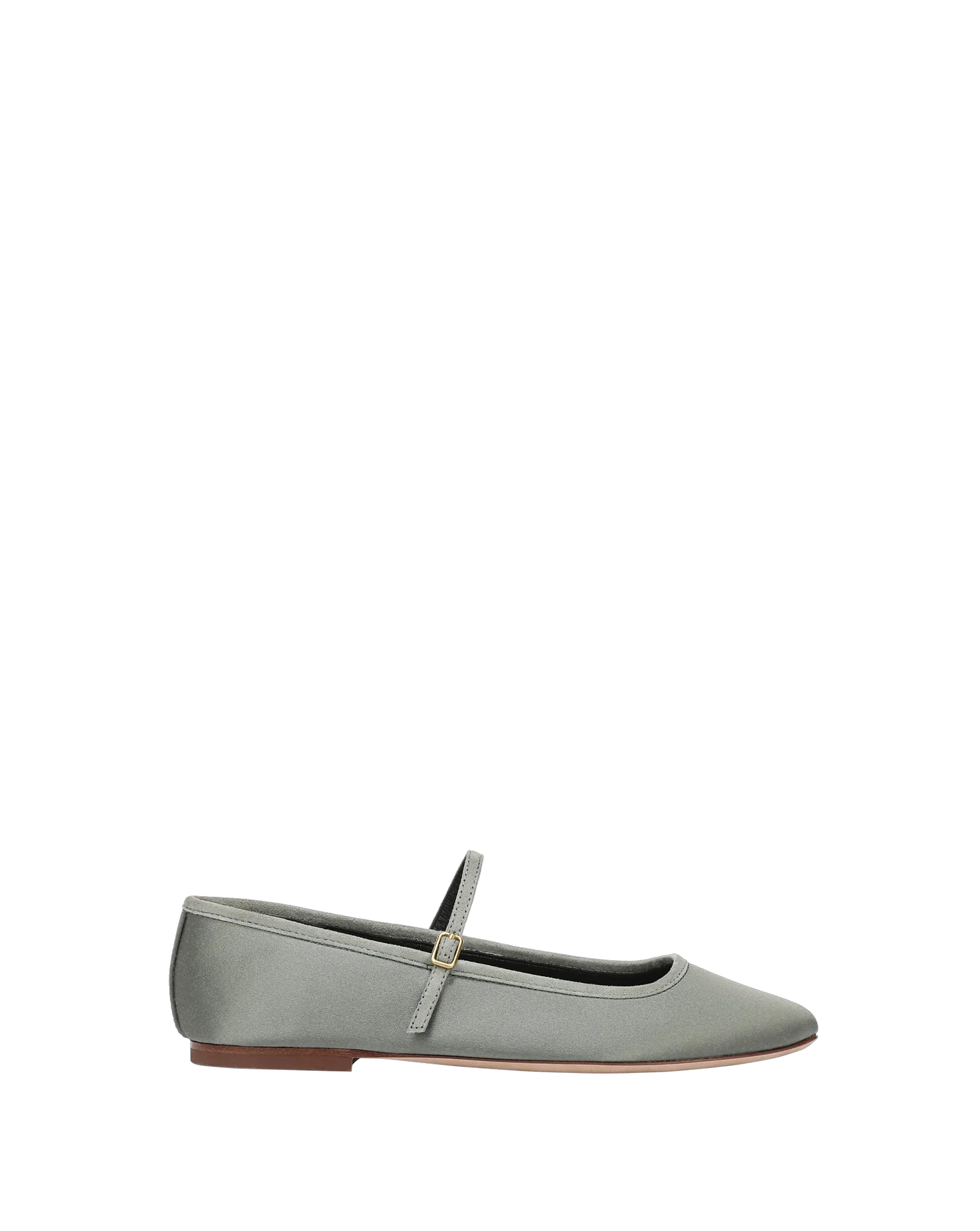 Ellie Satin Flat in Stone Army
