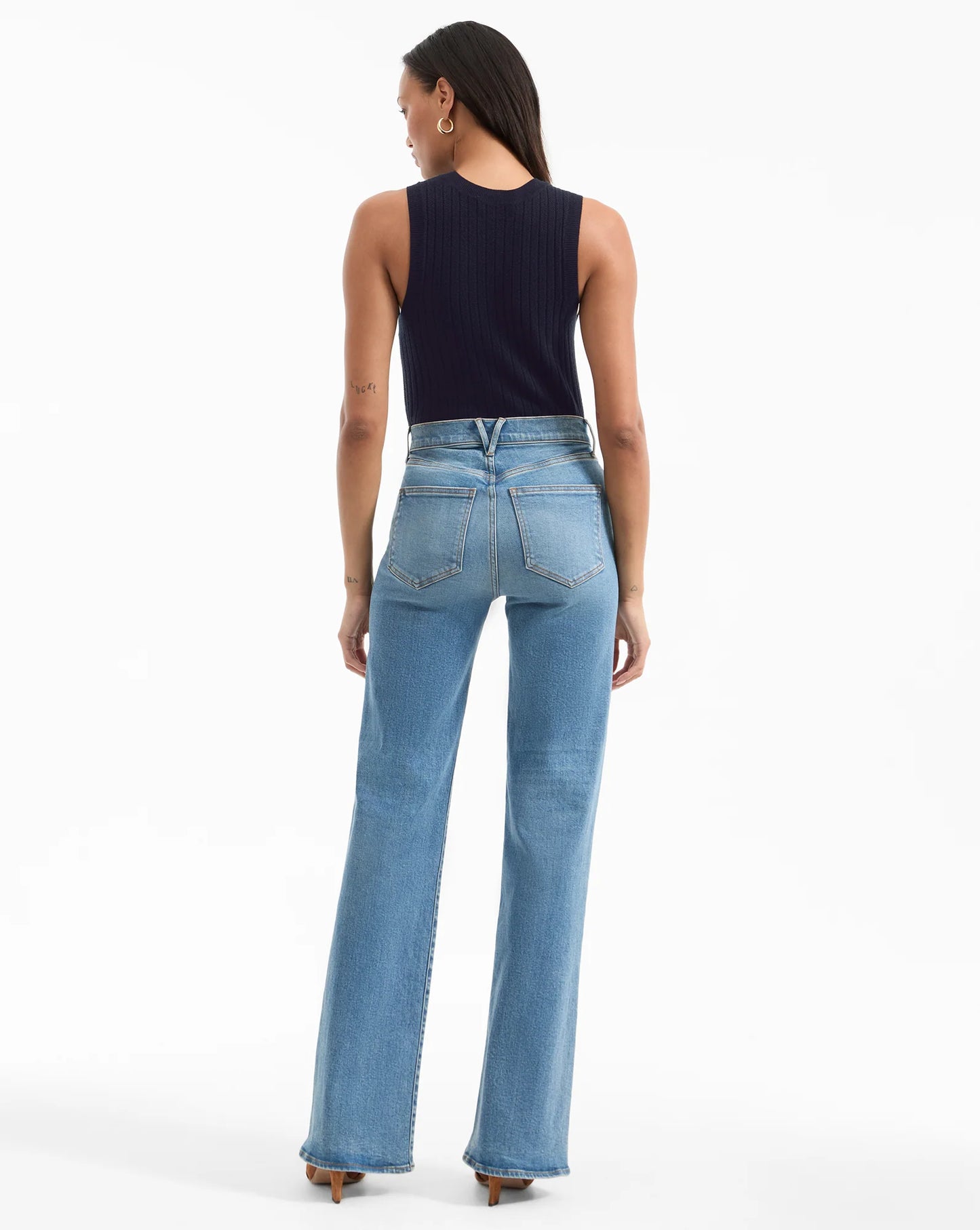 Crosbie Slim Wide-Leg Jean in Ripple Haze