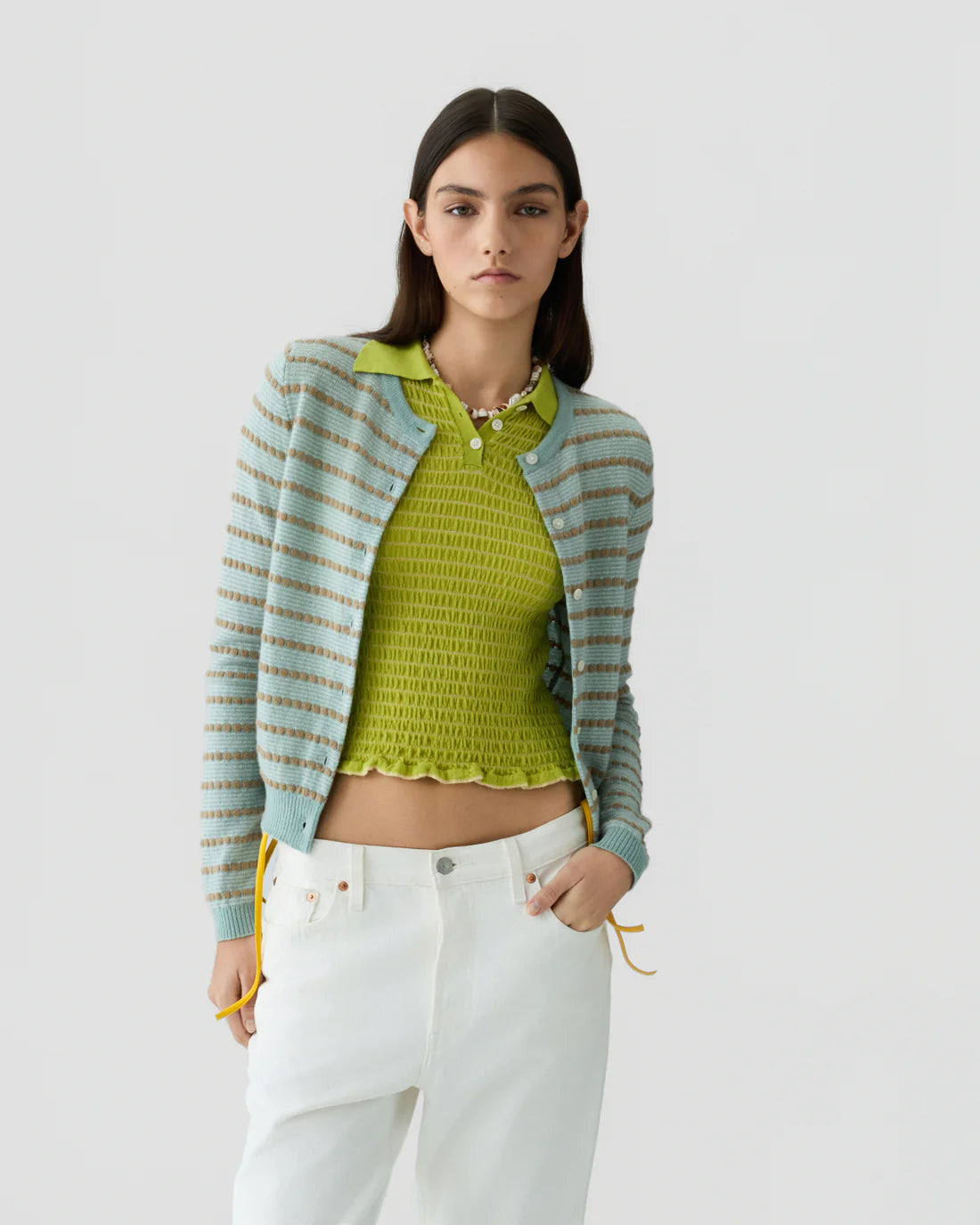 Jane Cardigan in Sage Brush Combo
