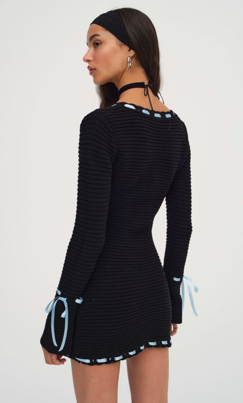Olina Crochet Mini Dress in Black – Bunny and Babe Winnetka