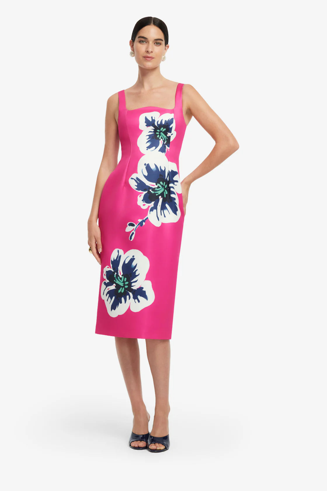 Larissa Midi Dress in Orchid Print