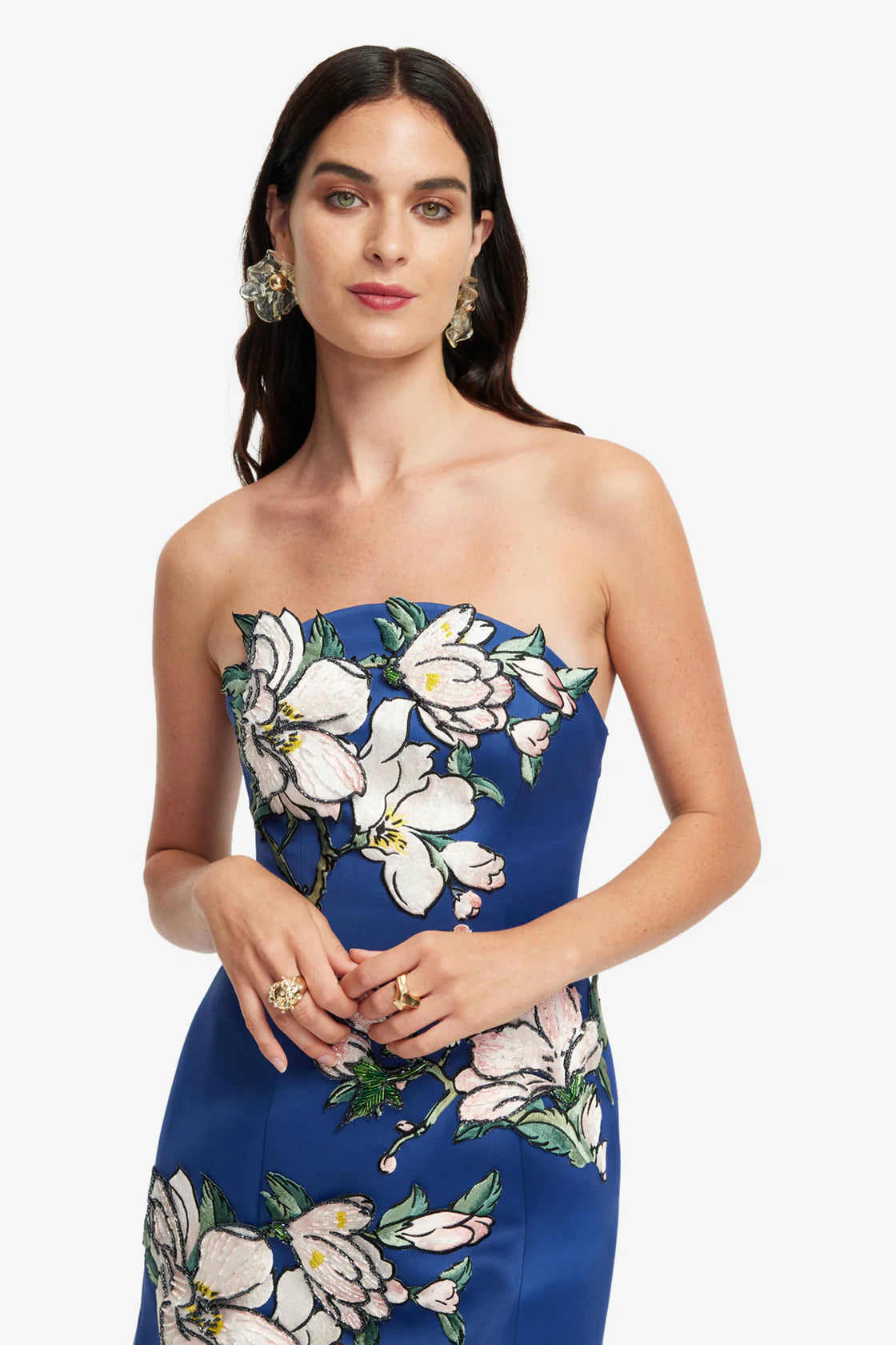 Zaria Appliqué Floral Bustier Mini Dress
