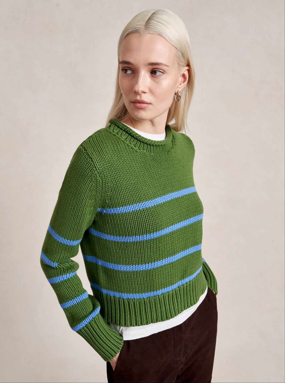 Mini Marina Sweater in Cactus/Sky