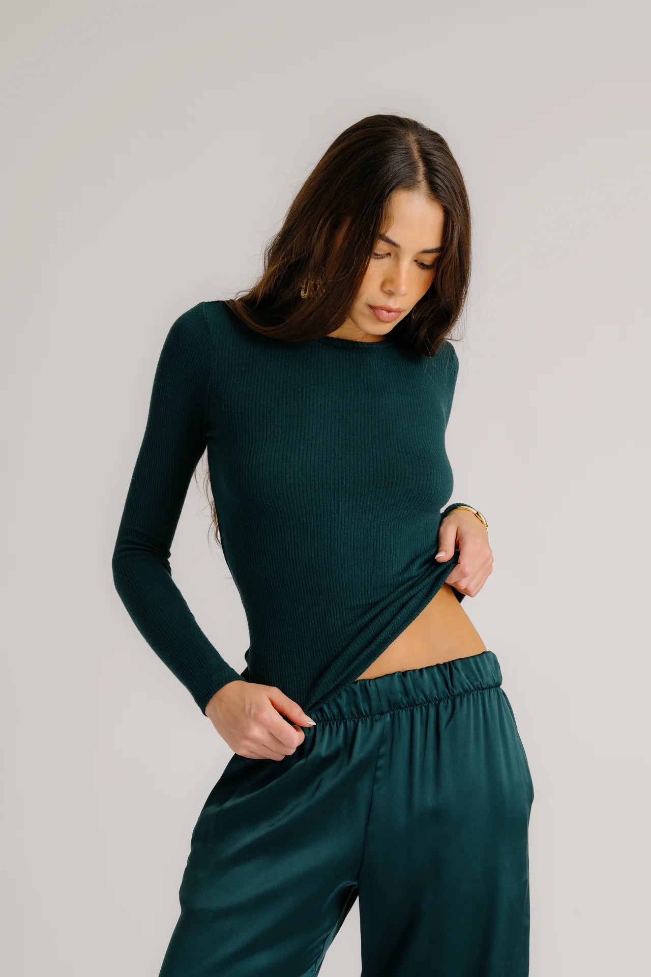 Brynn Wide Leg Silk Pant in Sacramento