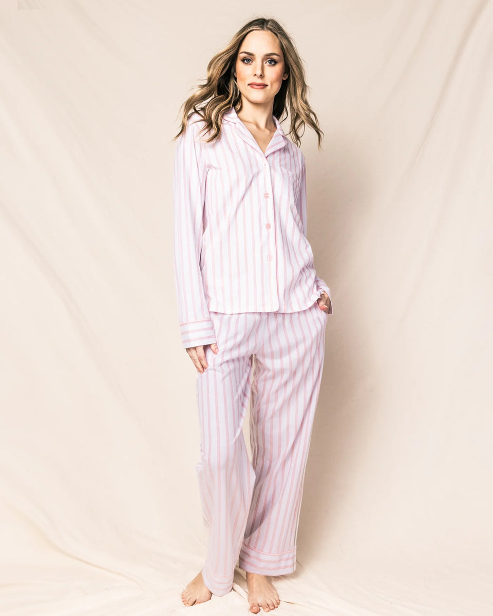 Women's Silk Pajama Set in Bordeaux Polka Dot – Petite Plume