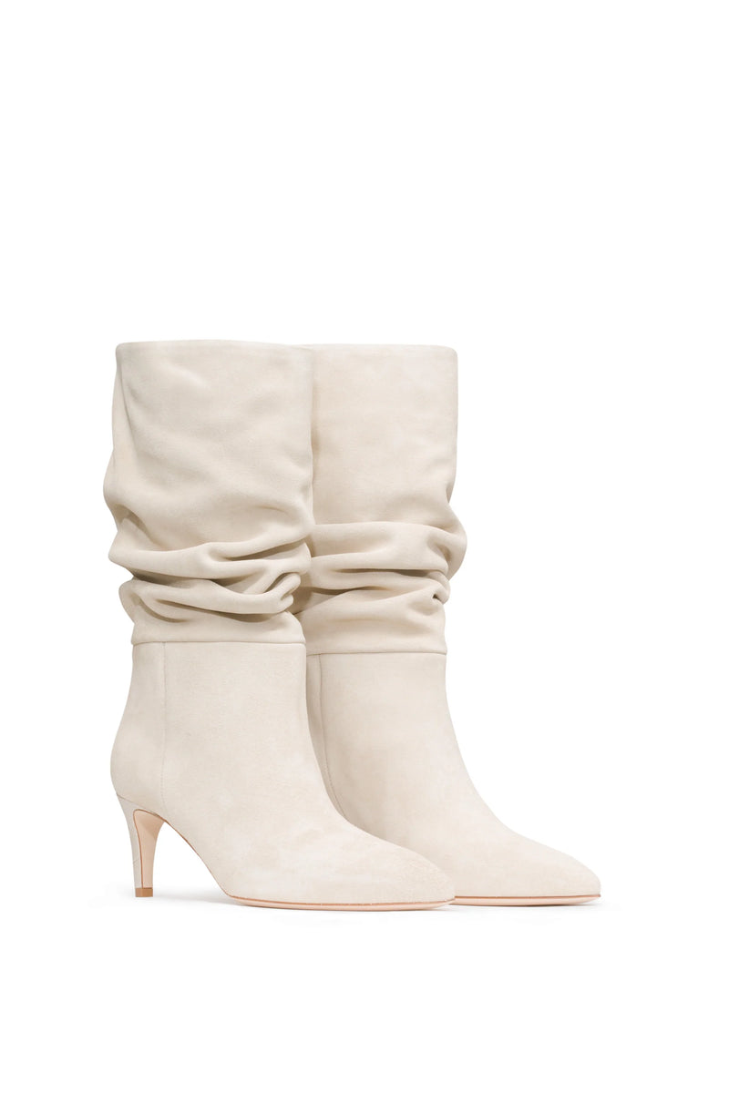 Suede Sole) White Bunny Boots
