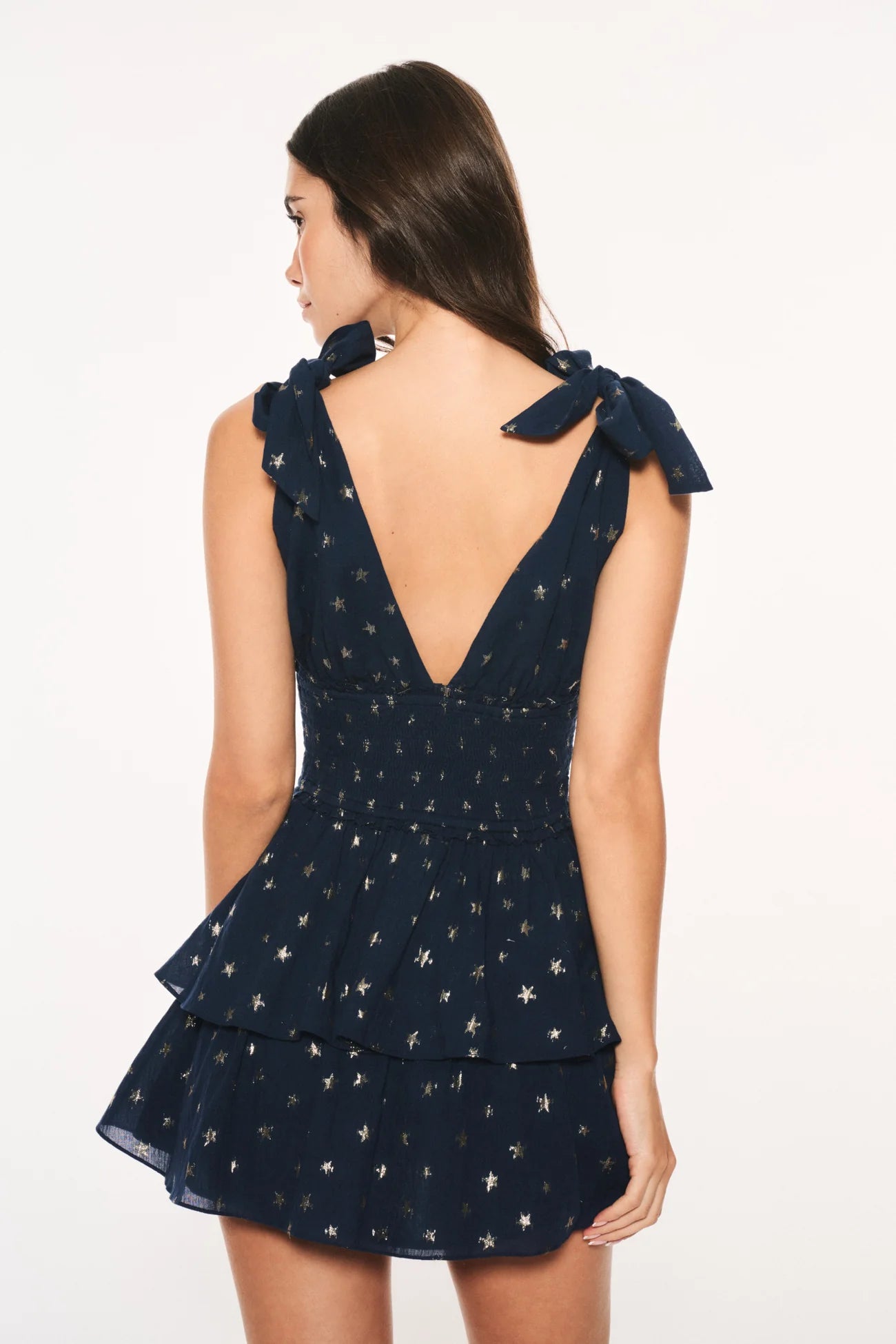 Soira Celestial Navy Cotton Mini Dress