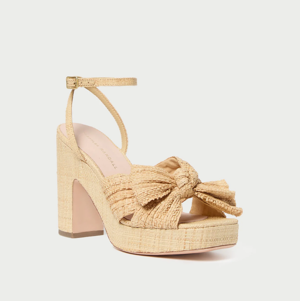 Lucia Natural Pleated Bow Platform