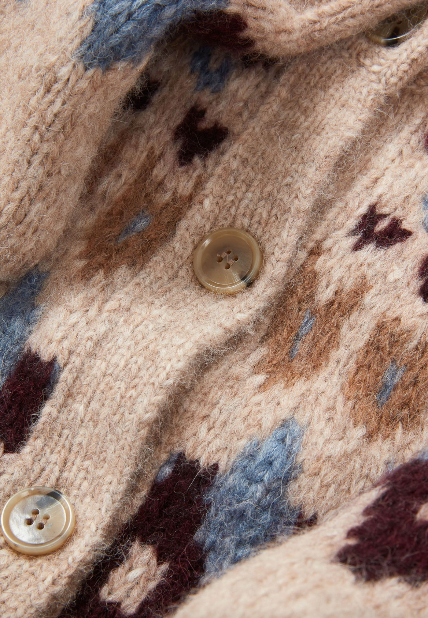 Christina Fairisle Cardigan in Oatmeal Melange Multi