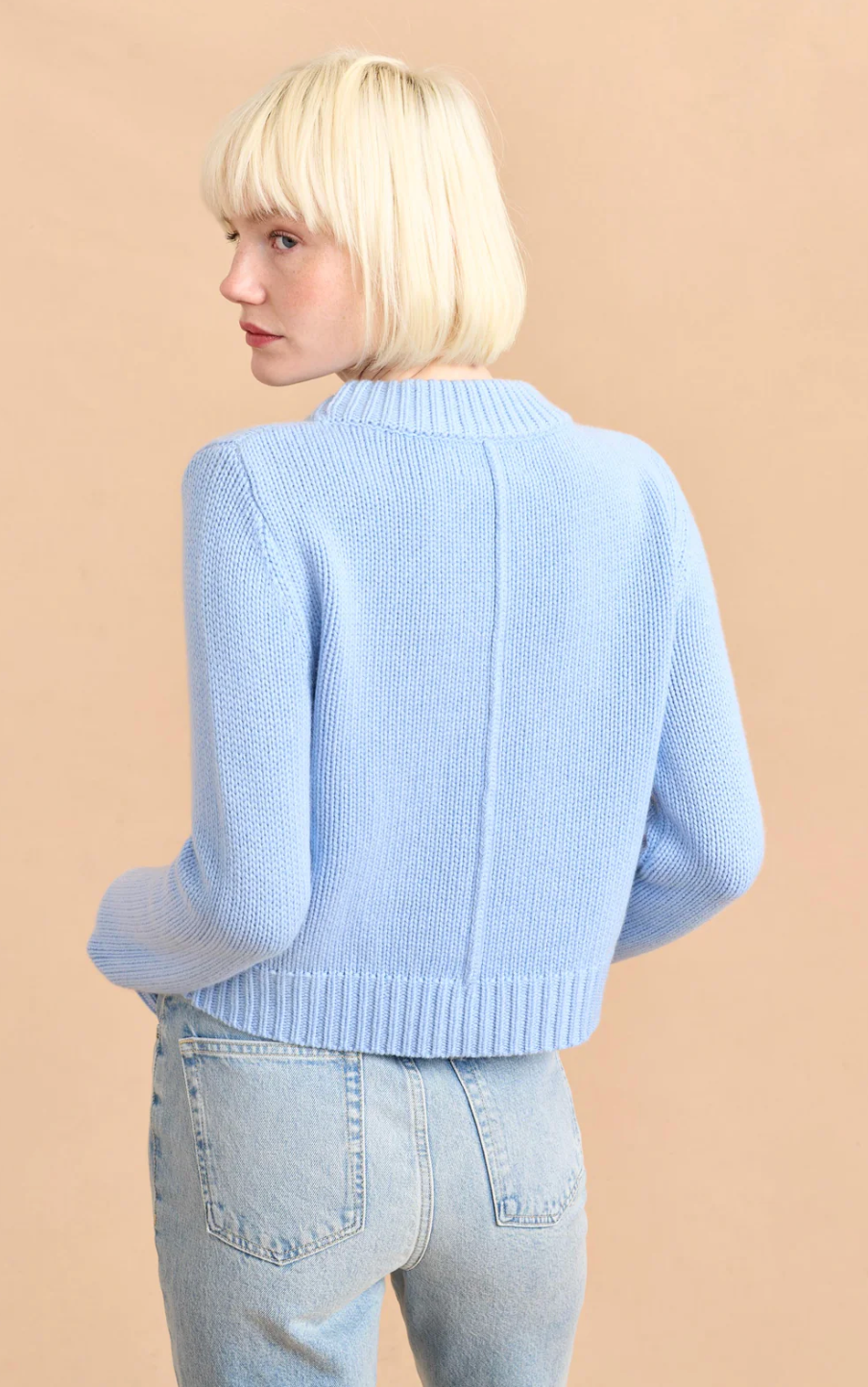 Solid Mini Marin Sweater in Light Blue