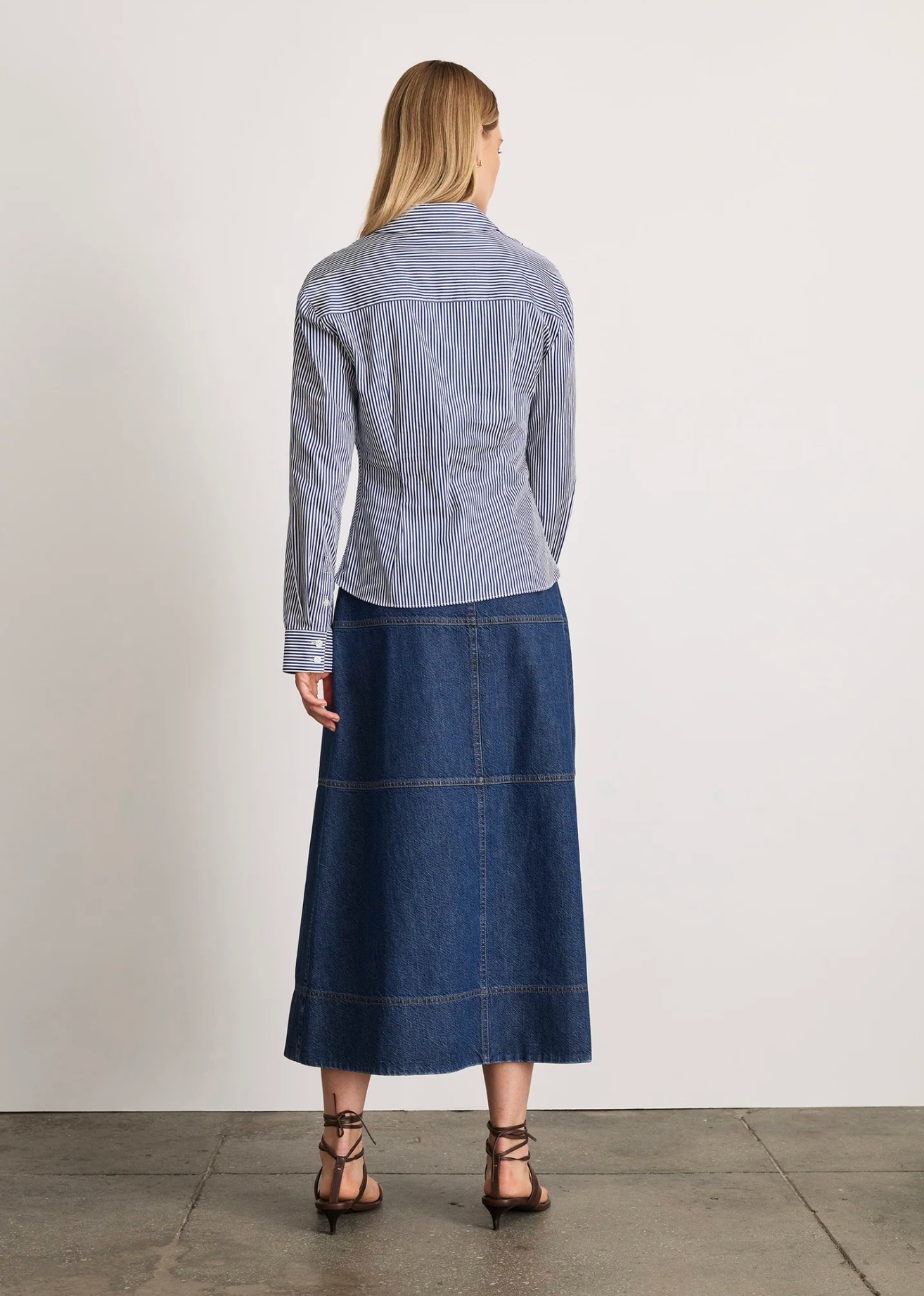 Long Sleeve Oakley Top in Blue/Optic White