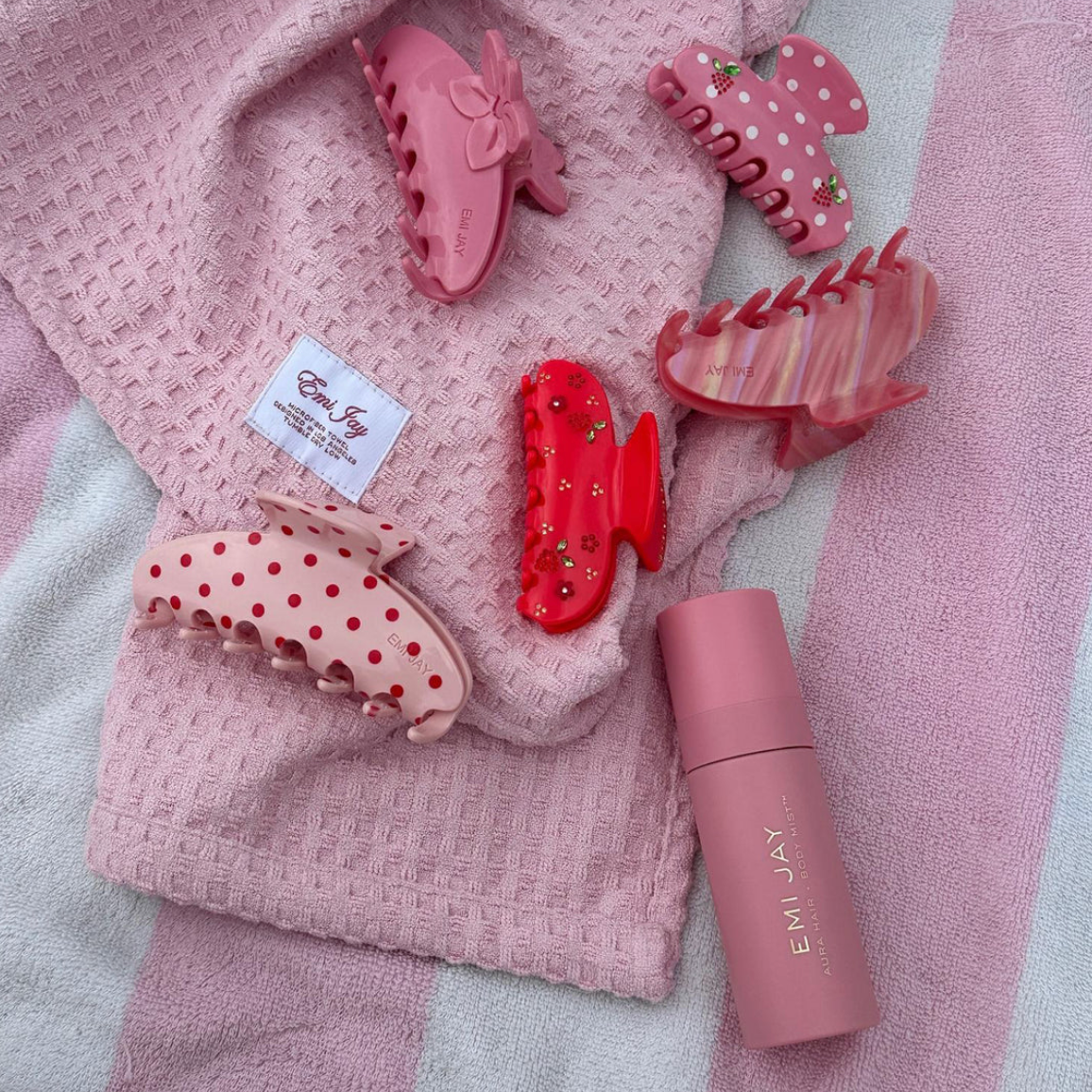 Big Effing Clip in Blush Polka Dot