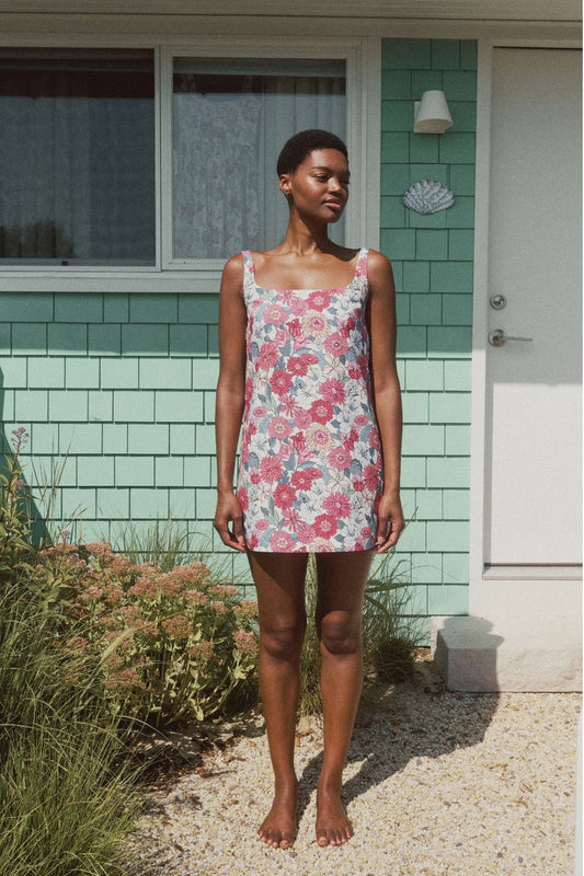 Cappie Mini Dress in Flower Heads