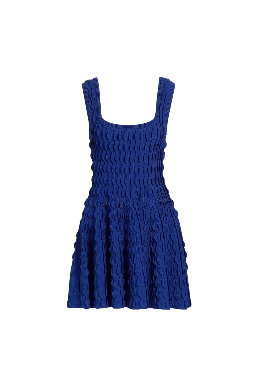 simkhai blue dress SIMKHAI Women's Vanna Scalloped Knit Minidress - Blueberry