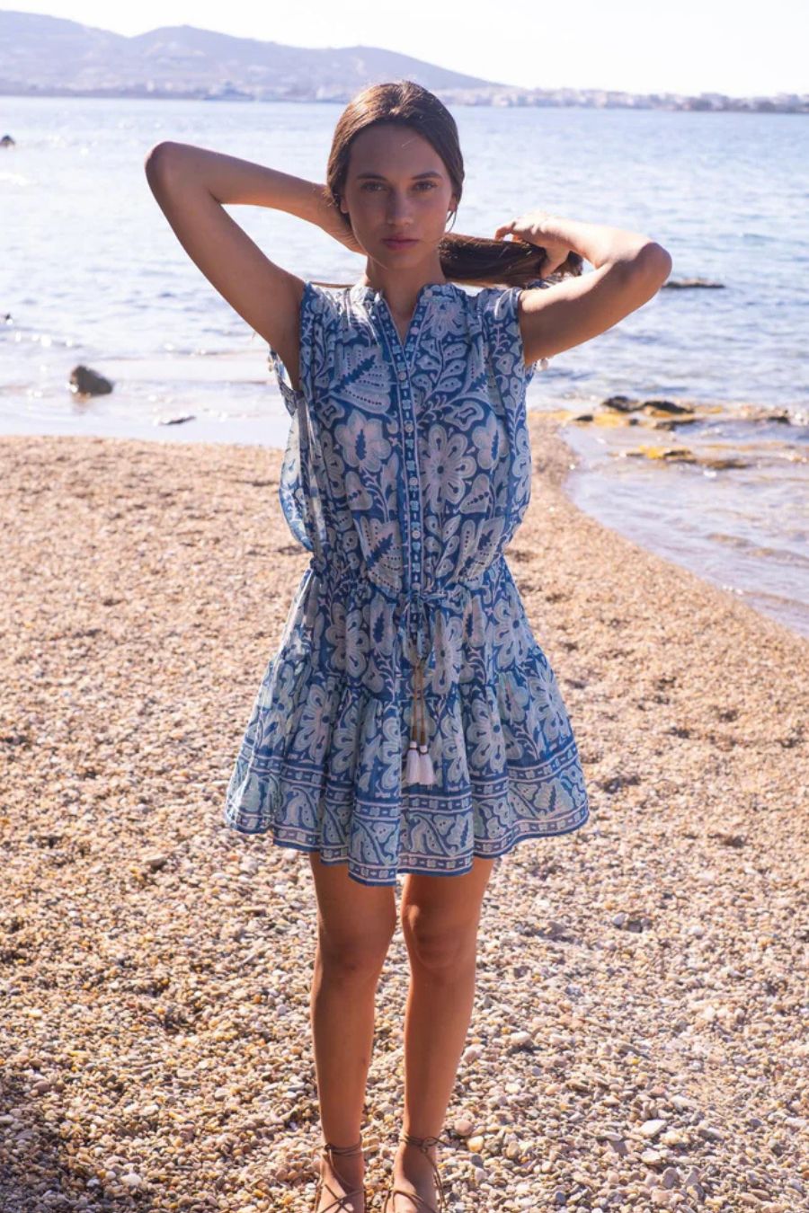 Paula Mini Dress in Turquoise Floral