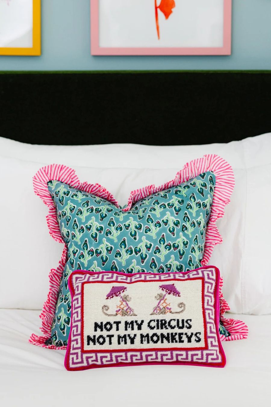 Not My Circus Needlepoint Pillow