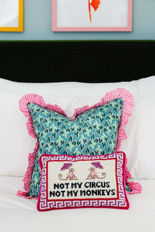 Not My Circus Needlepoint Pillow